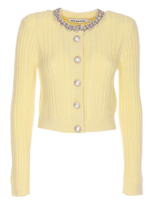 Cardigan con decorazione SELF PORTRAIT | AW25121CAYELLOW